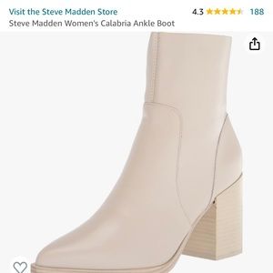 BRAND NEW!!! Steve Madden ankle booties in beige leather, size 9/9.5